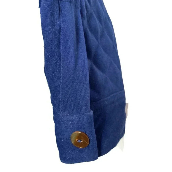 Talbots quilted blue jacket sz M buttons pockets blogger - Picture 5 of 7